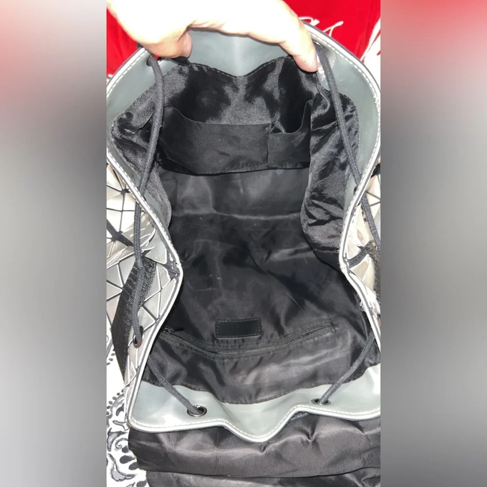Geometric Silver Backpack